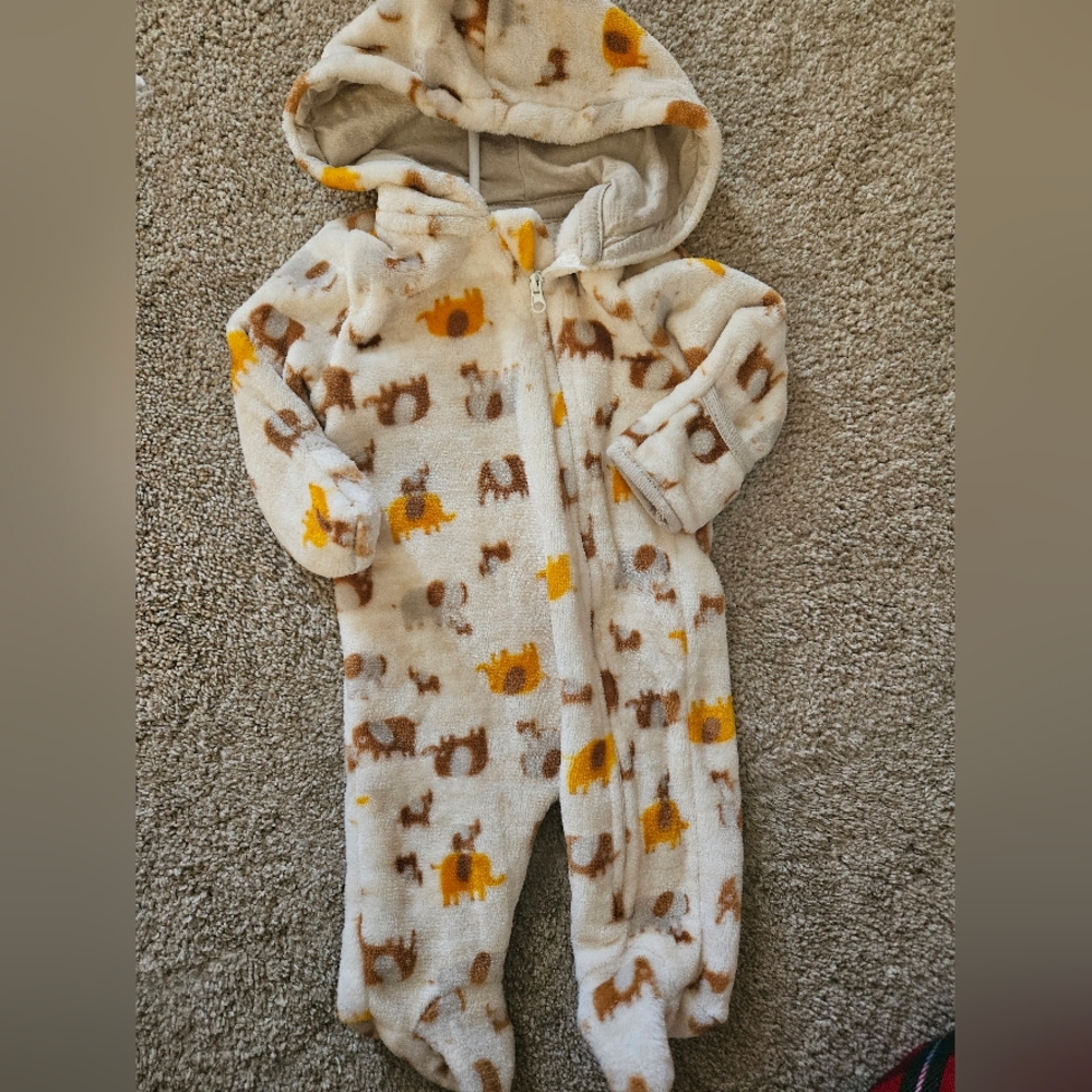 Adorable Cream and Brown Kids Footie